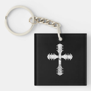 christliches Gitarrenkreuz Schlüsselanhänger