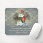 Christliches Glauben-Kunst ~ Matthew-19:26 Mousepad (Mit Mouse)