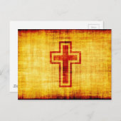 Christliches Glaubenskreuz auf Pergamentpapier Postkarte (Vorne/Hinten)