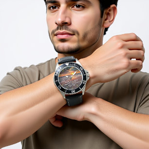 Christliches Glaubenskreuz mit Mark 11:24 Armbanduhr