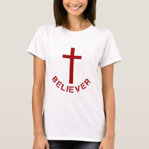 Christliches Glaubensrotes Kreuz und Textdesign T-Shirt