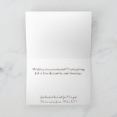 Christliches Glück Erntedankend Pumpkin Sonnenblum Karte (Innenseite)