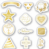 Christliches Gold Jesus Aufkleber (Vorderseite)
