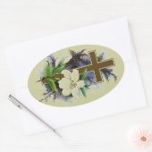 Christliches Gold Ovaler Aufkleber (Umschlag)