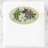 Christliches Gold Ovaler Aufkleber (Tasche)