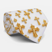 Christliches Goldenes Kreuz Krawatte (Gerollt)