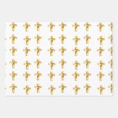 Christliches, goldfarbenes Quermuster Geschenkpapier Set (Vorderseite 2)