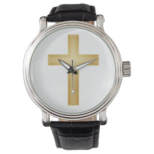 Christliches Goldkreuz Armbanduhr