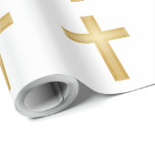 Christliches Goldkreuz Geschenkpapier (Rolleneckpunkt)