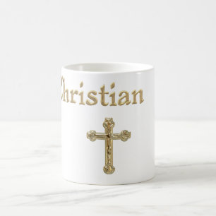 Christliches Goldkreuz Kaffeetasse