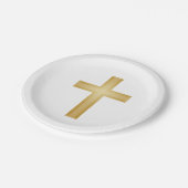 Christliches Goldkreuz Pappteller (Schrägansicht)