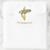 christliches Goldkreuz Runder Aufkleber (Tasche)