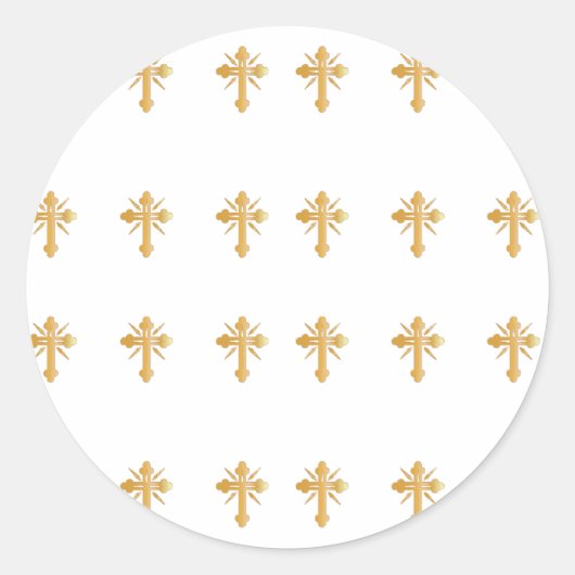 Christliches Goldkreuz Runder Aufkleber (Vorderseite)