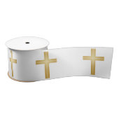 Christliches Goldkreuz Satinband (Spule)