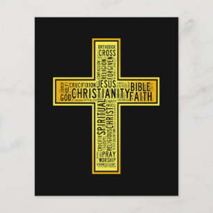 Christliches Goldkreuz - Textgestaltung Flyer