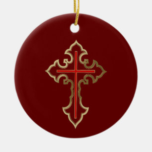 Christliches Goldrausch Keramik Ornament