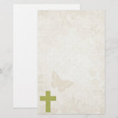 Christliches Green Cross Design Briefpapier (Vorne/Hinten)