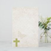 Christliches Green Cross Design Briefpapier (Stehend Vorderseite)