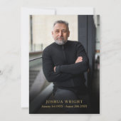 Christliches Greenery Memorial Beerdigung Foto Einladung (Rückseite)