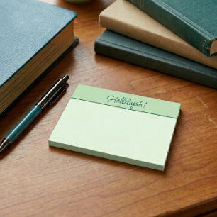 Christliches Halleluja-Klebezettelblock Grün Post-it Klebezettel
