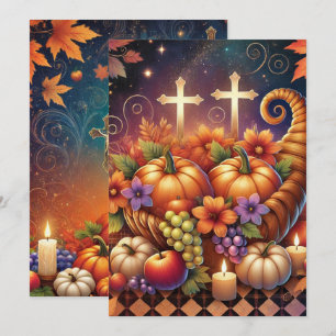 Christliches Halloween Cornucopia, druckbar Einladung