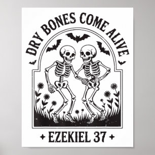 Christliches Halloween Trockene Knochen werden leb Poster