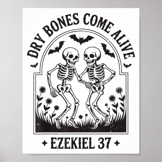 Christliches Halloween Trockene Knochen werden leb Poster (Vorne)