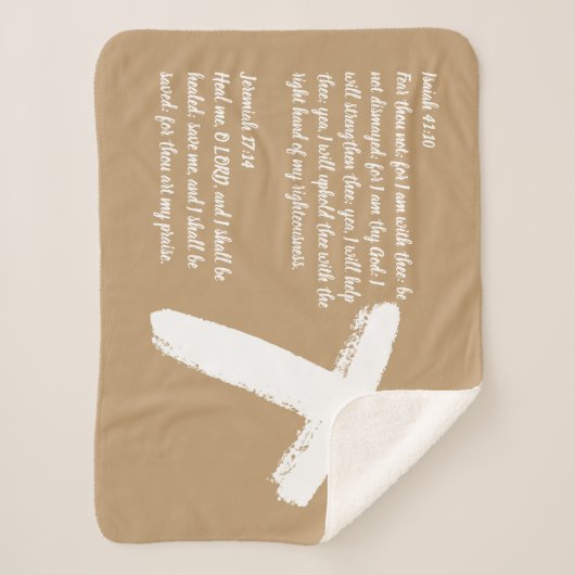 Christliches Heilgebet im Weißen Kreuz Sherpadecke (Vorderseite)