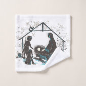 Christliches Heiliges Baby Jesus Weihnachtskrippe Badhandtuch Set (Waschlappen)