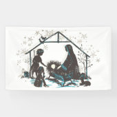 Christliches Heiliges Baby Jesus Weihnachtskrippe Banner (Horizontal)