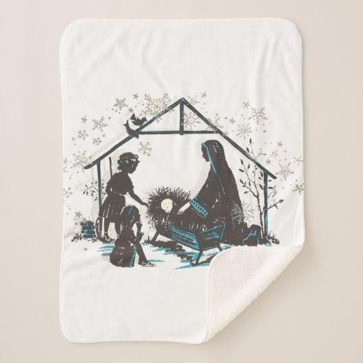 Christliches Heiliges Baby Jesus Weihnachtskrippe Sherpadecke (Vorderseite)