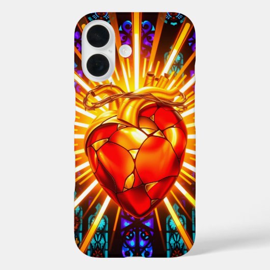 Christliches Heiliges Herz Bleiglas Case-Mate iPhone Hülle (Rückseite)