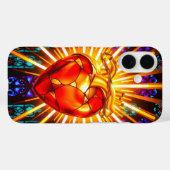 Christliches Heiliges Herz Bleiglas Case-Mate iPhone Hülle (Rückseite (Horizontal))