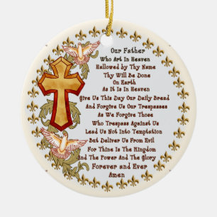 Christliches Herren-Gebet-Ornament  Keramik Ornament