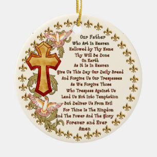 Christliches Herren-Gebet-Ornament Keramik Ornament