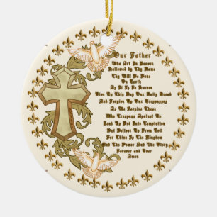 Christliches Herren-Gebet-Ornament Keramikornament
