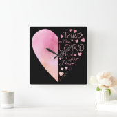 Christliches Herzvertrauen der Frauen dem Herrn Quadratische Wanduhr (Zuhause)