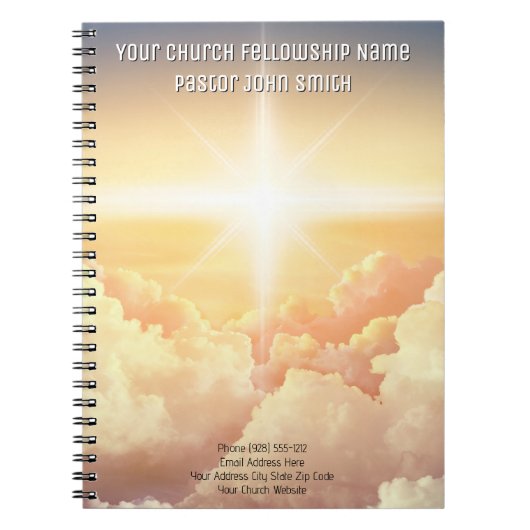 Christliches Himmlisches Cloud Church Business Notizblock (Vorderseite)