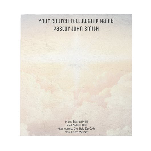 Christliches Himmlisches Cloud Church Business Notizblock (Vorderseite)