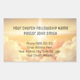 Christliches Himmlisches Cloud Church Business Rechteckiger Aufkleber