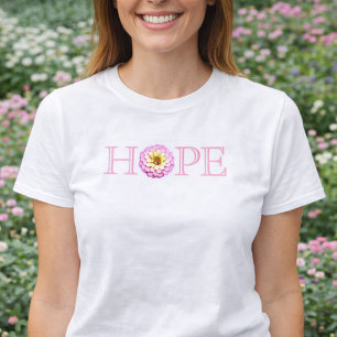 Christliches Hoffnung Florales Hemd Rosa Zinnia Gl T-Shirt