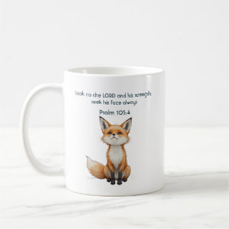 Christliches Inspirationszitat Psalm 105:4 Fuchs C Kaffeetasse
