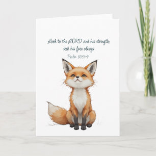 Christliches Inspirationszitat Psalm 105:4 Fuchs C Karte