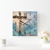Christliches Jesus-Gebet Quadratische Wanduhr (Zuhause)