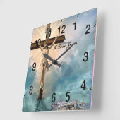 Christliches Jesus-Gebet Quadratische Wanduhr (Winkel)
