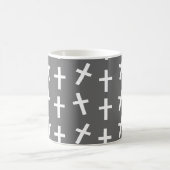 Christliches Jesus-Kreuz-Graumuster Kaffeetasse (Mittel)