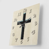 Christliches Jesus-Kreuz Quadratische Wanduhr (Winkel)