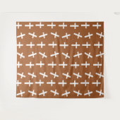 Christliches Jesus-Kreuzbraunmuster Wandteppich (Vorderseite (Horizontal))