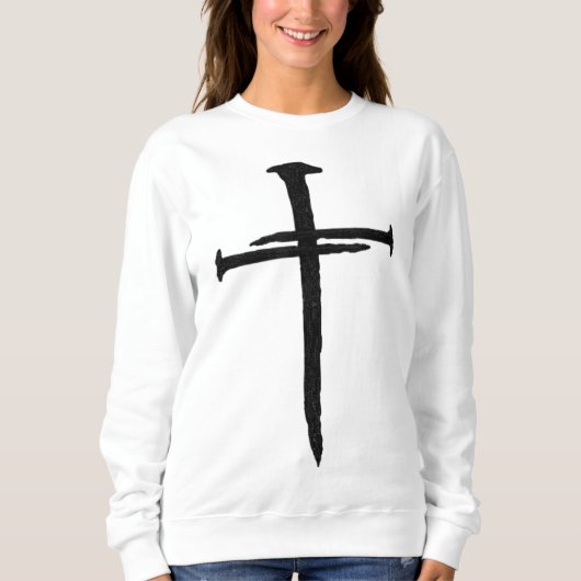Christliches Jesus Nail Cross Sweatshirt (Vorderseite)
