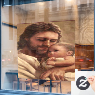 Christliches Jesus und Kind Fensteraufkleber